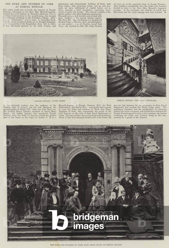 The Duke and Duchess of York at Temple Newsam (b/w photo)