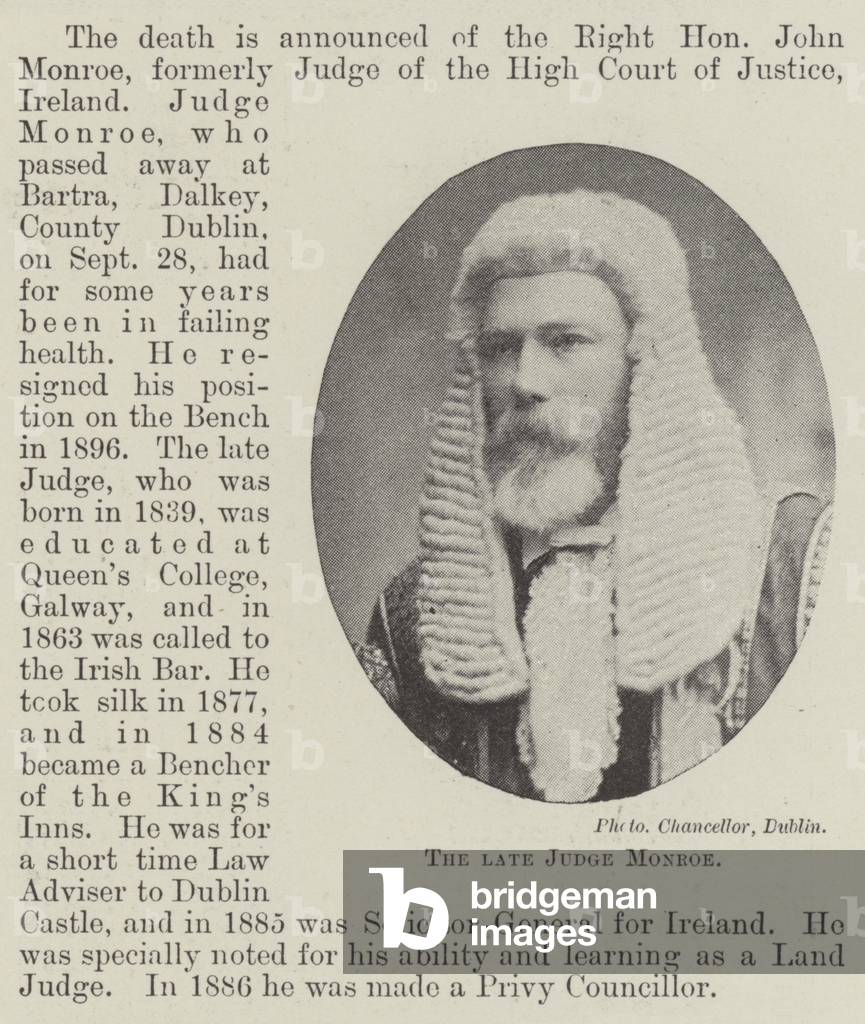 The late Judge Monroe (b/w photo)