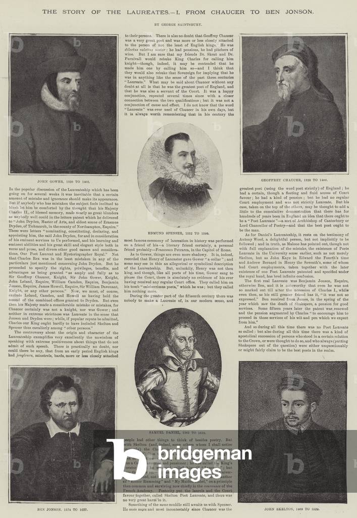 The Story of the Laureates, from Chaucer to Ben Jonson (engraving)