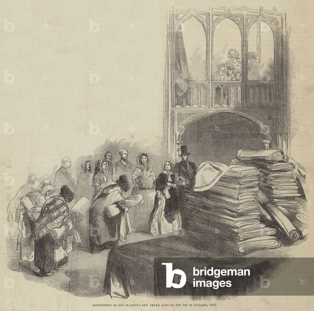 Distribution of Her Majesty's New Year's Alms on 1 January 1846 (engraving)