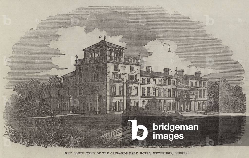 New South Wing of the Oatlands Park Hotel, Weybridge, Surrey (engraving)