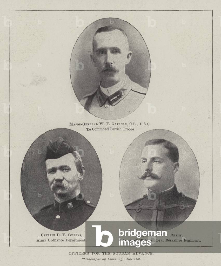 Officers for the Soudan Advance (b/w photo)