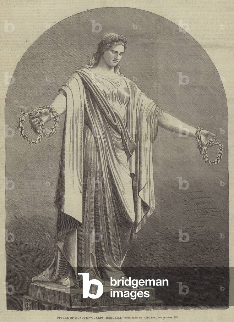 Figure of Honour, Guards' Memorial, designed by John Bell (engraving)