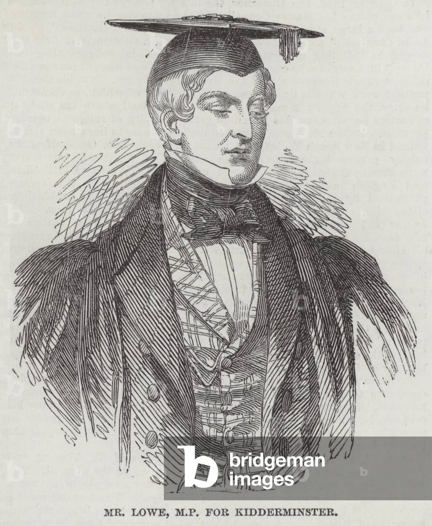Mr Lowe, MP for Kidderminster (engraving)