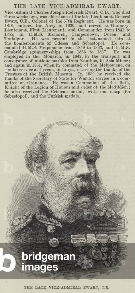 The late Vice-Admiral Ewart, CB (engraving)