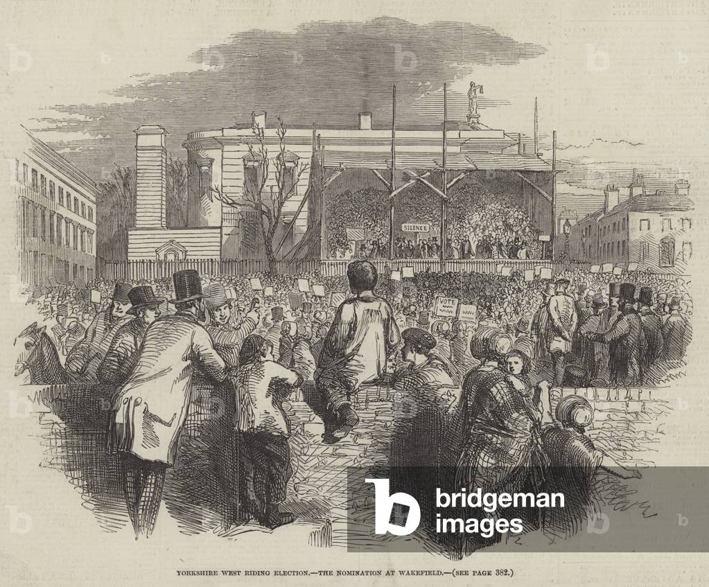 Yorkshire West Riding Election, the Nomination at Wakefield (engraving)