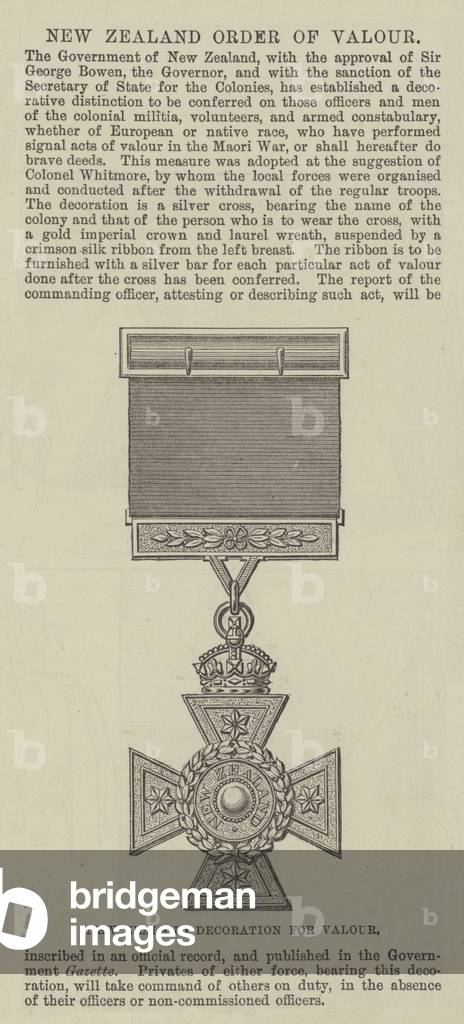 New Zealand Order of Valour (engraving)