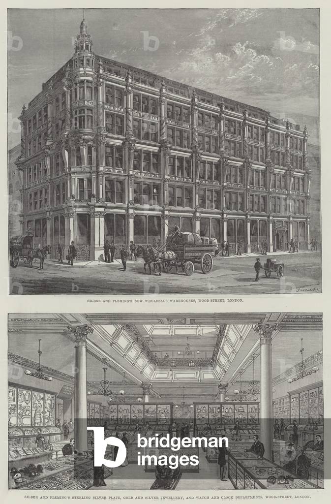 Silber and Fleming's New Wholesale Warehouses, Wood-Street, London (engraving)