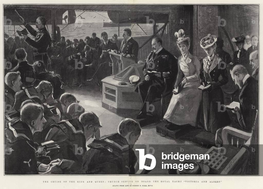 The Cruise of the King and Queen, Church Service on Board the Royal Yacht 