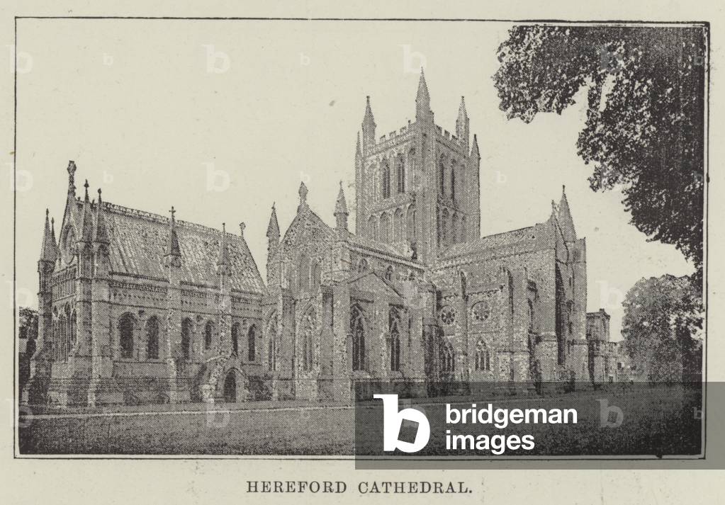 Hereford Cathedral (b/w photo)