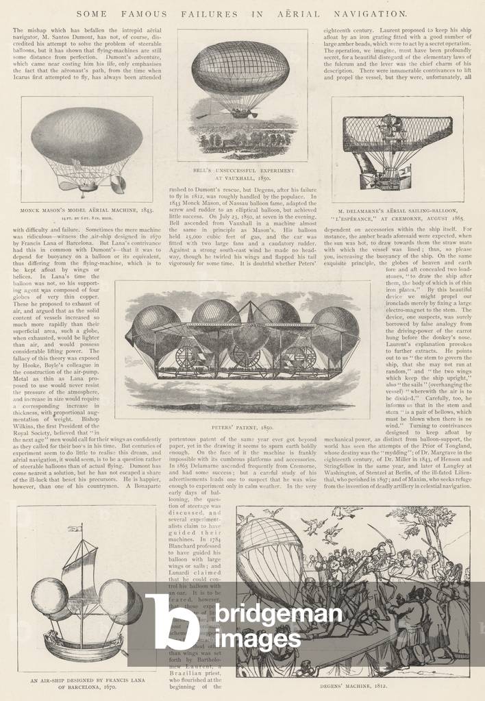 Some Famous Failures in Aerial Navigation (engraving)