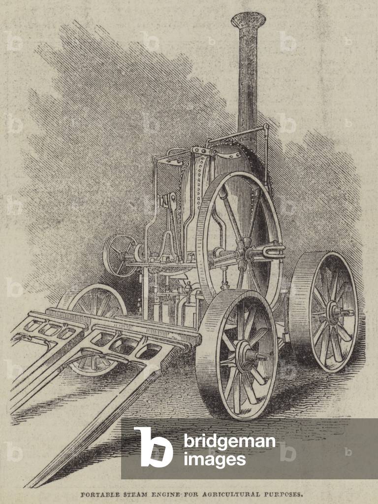 Portable Steam Engine for Agricultural Purposes (engraving)
