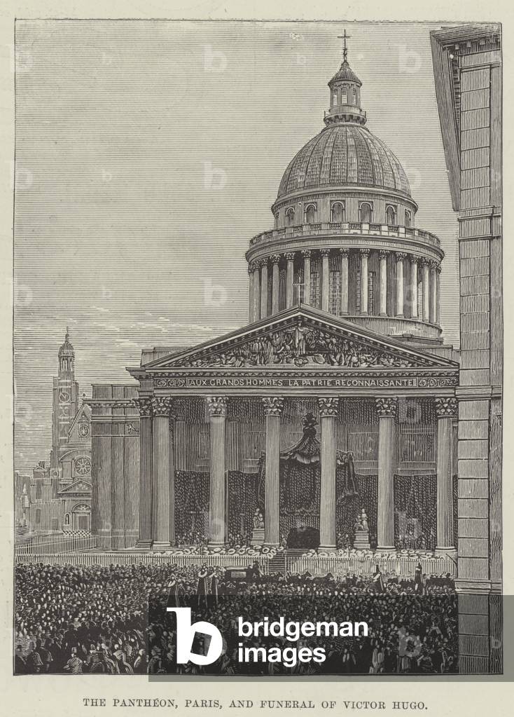 The Pantheon, Paris, and Funeral of Victor Hugo (engraving)