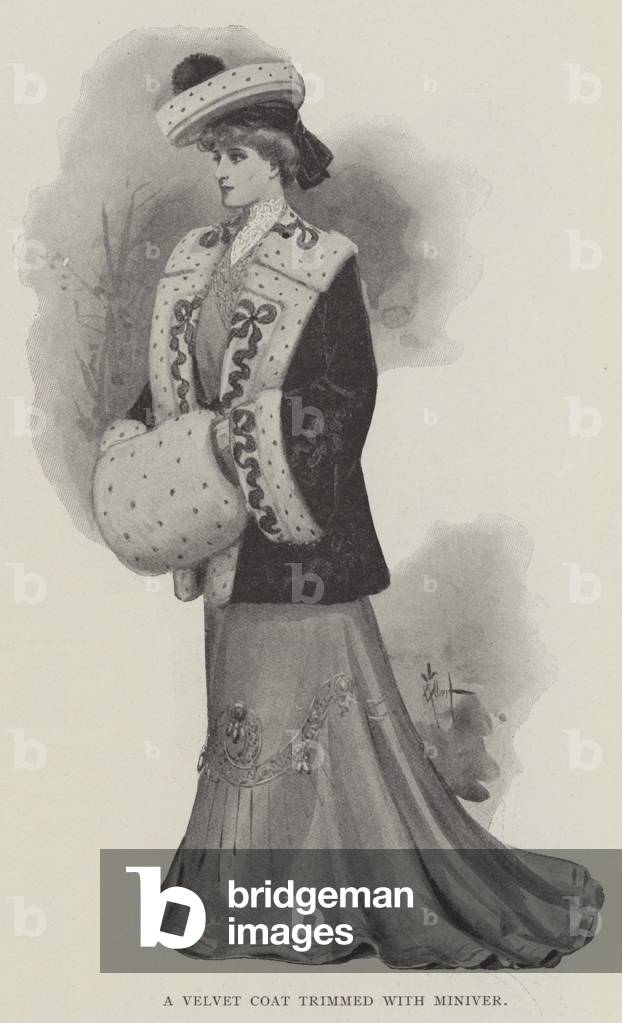 A Velvet Coat trimmed with Miniver (litho)