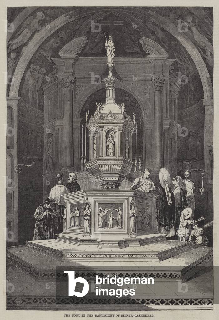 The Font in the Baptistery of Sienna Cathedral (engraving)