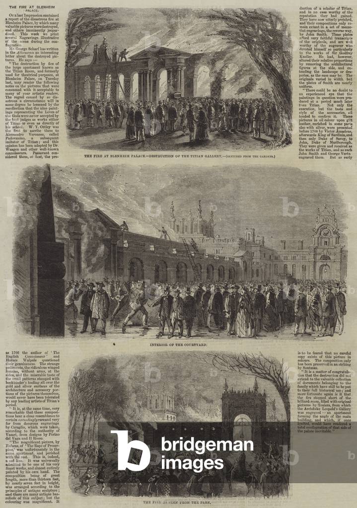 The Fire at Blenheim Palace (engraving)