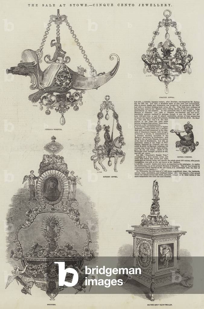 The Sale at Stowe, Cinque Cento Jewellery (engraving)