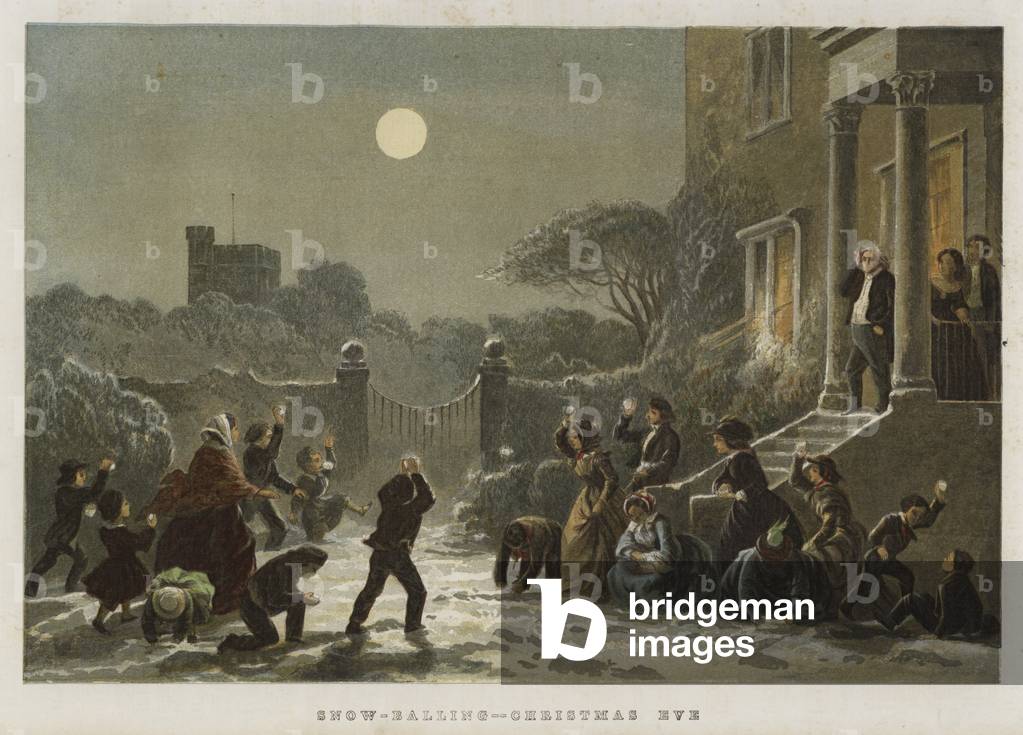 Snow-Balling, Christmas Eve (chromolitho)