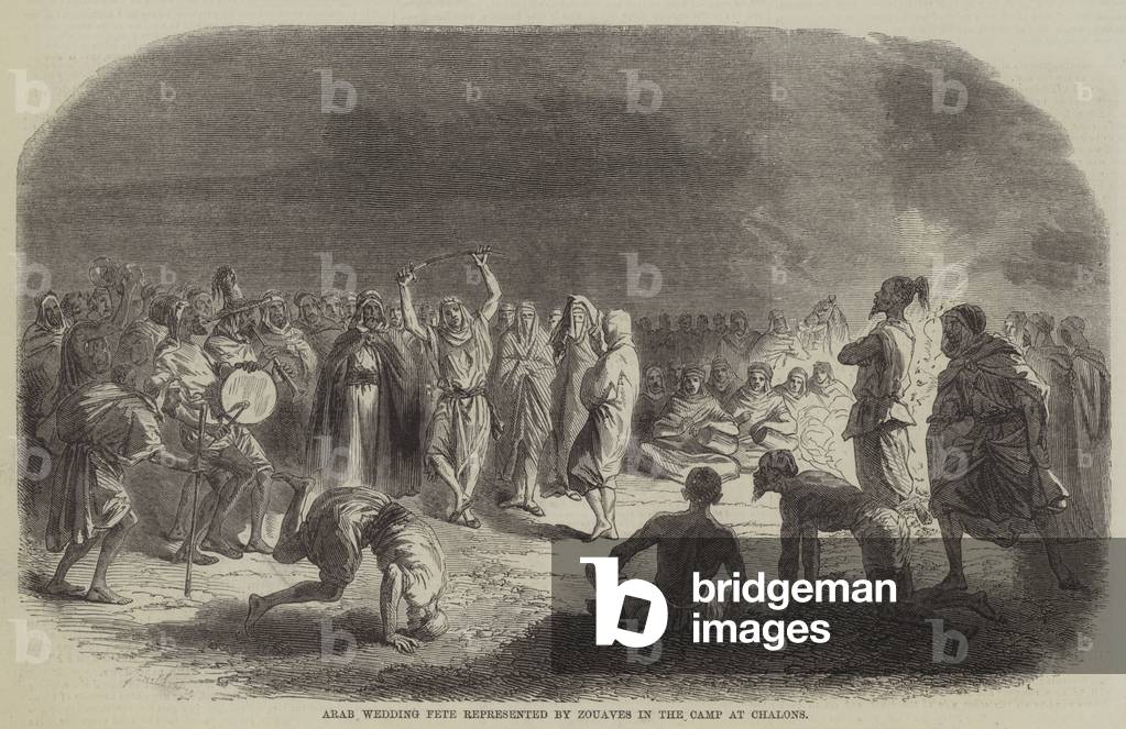 Arab Wedding Fete represented by Zouaves in the Camp at Chalons (engraving)