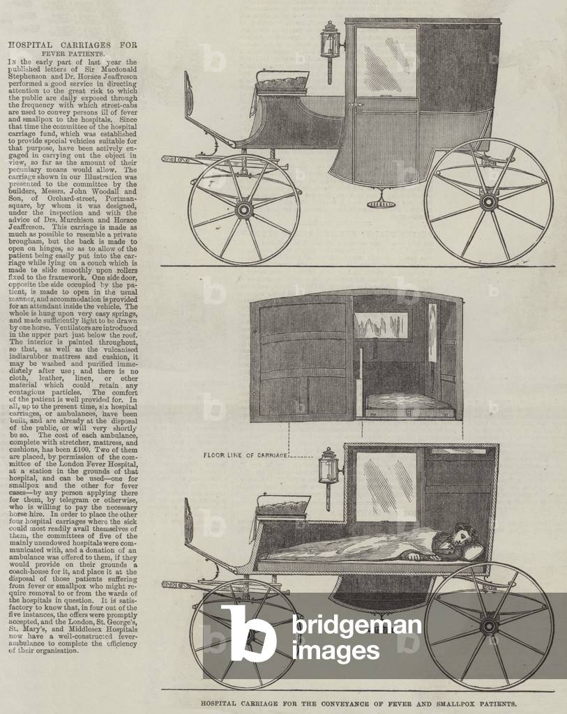 Hospital Carriage for the Conveyance of Fever and Smallpox Patients (engraving)