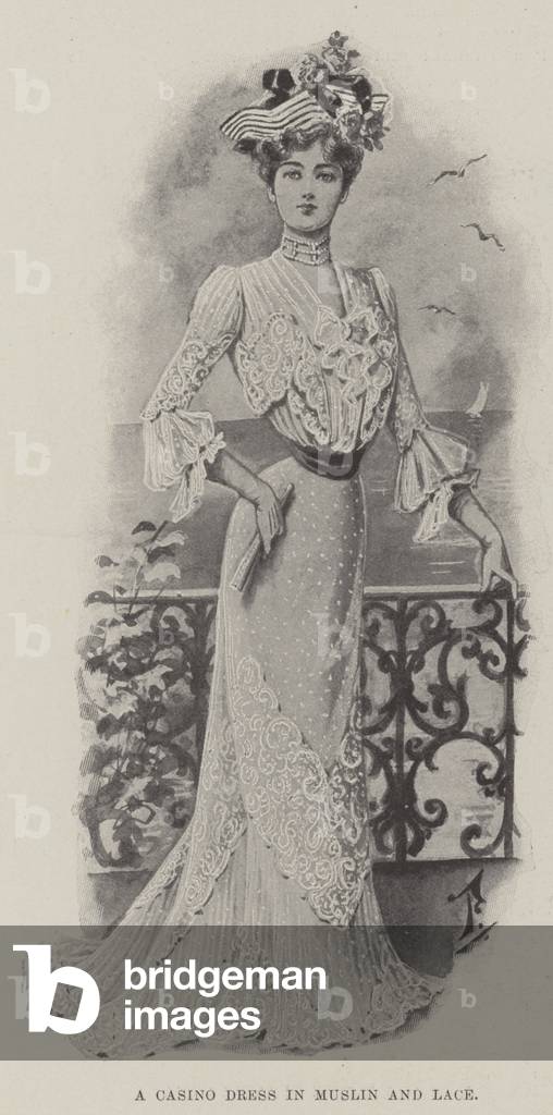 A Casino Dress in Muslin and Lace (litho)