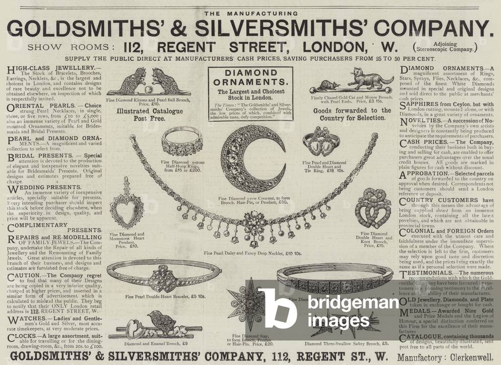 Advertisement, Goldsmiths' and Silversmiths' Company (engraving)