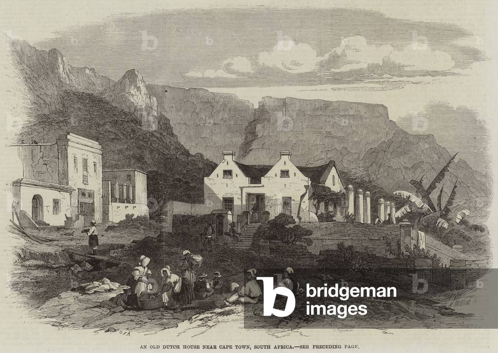 An Old Dutch House near Cape Town, South Africa (engraving)
