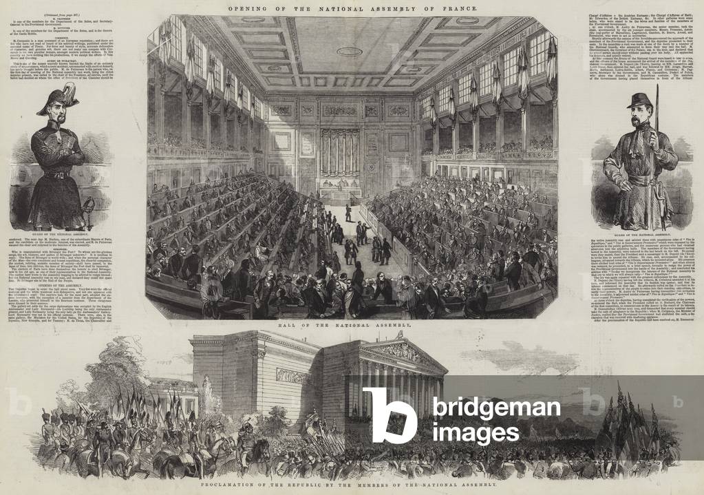 Opening of the National Assembly of France (engraving)
