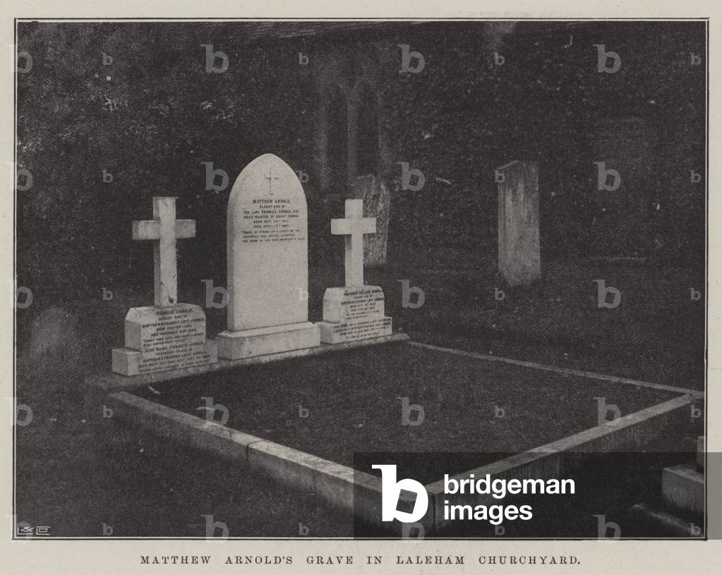 Matthew Arnold's Grave in Laleham Churchyard (b/w photo)