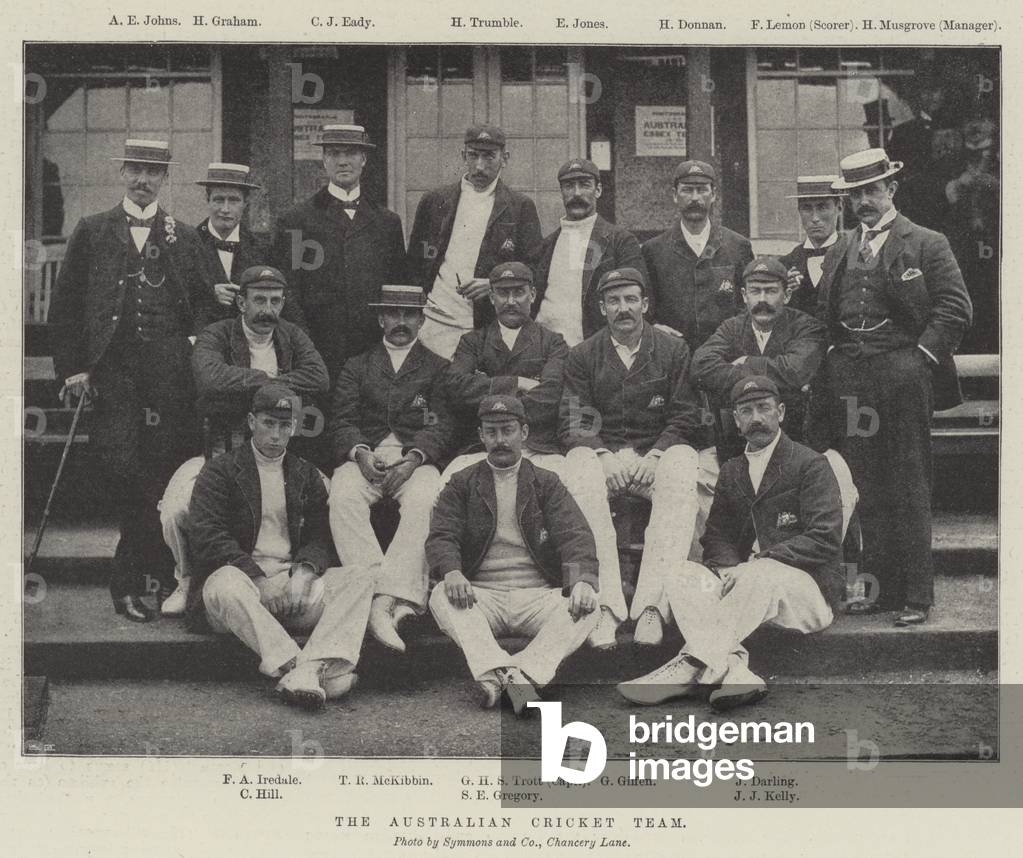 The Australian Cricket Team (b/w photo)