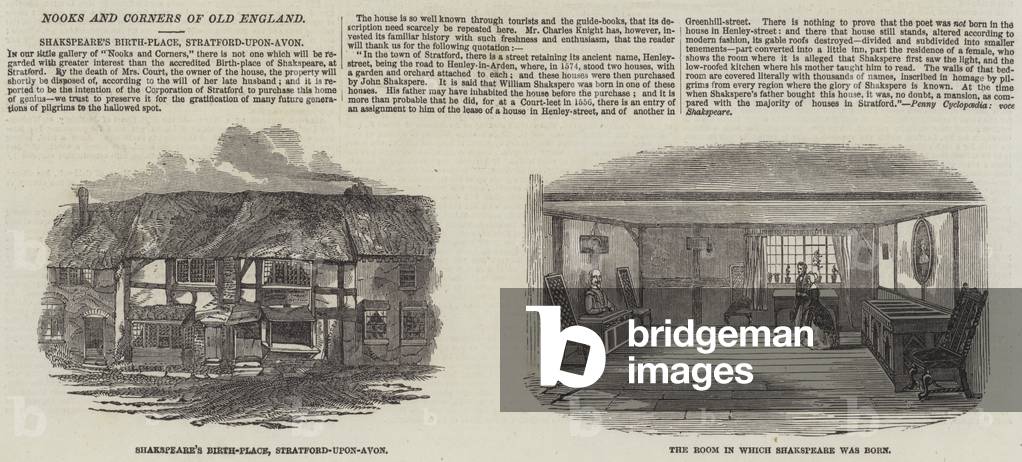 Shakspeare's Birth-Place, Stratford-upon-Avon (engraving)