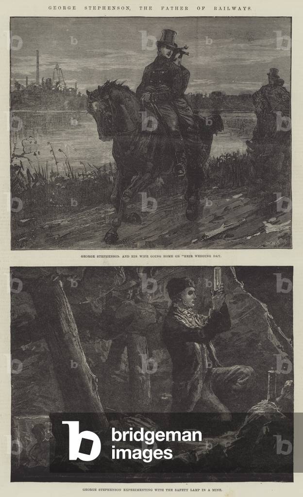 George Stephenson, the Father of Railways (engraving)