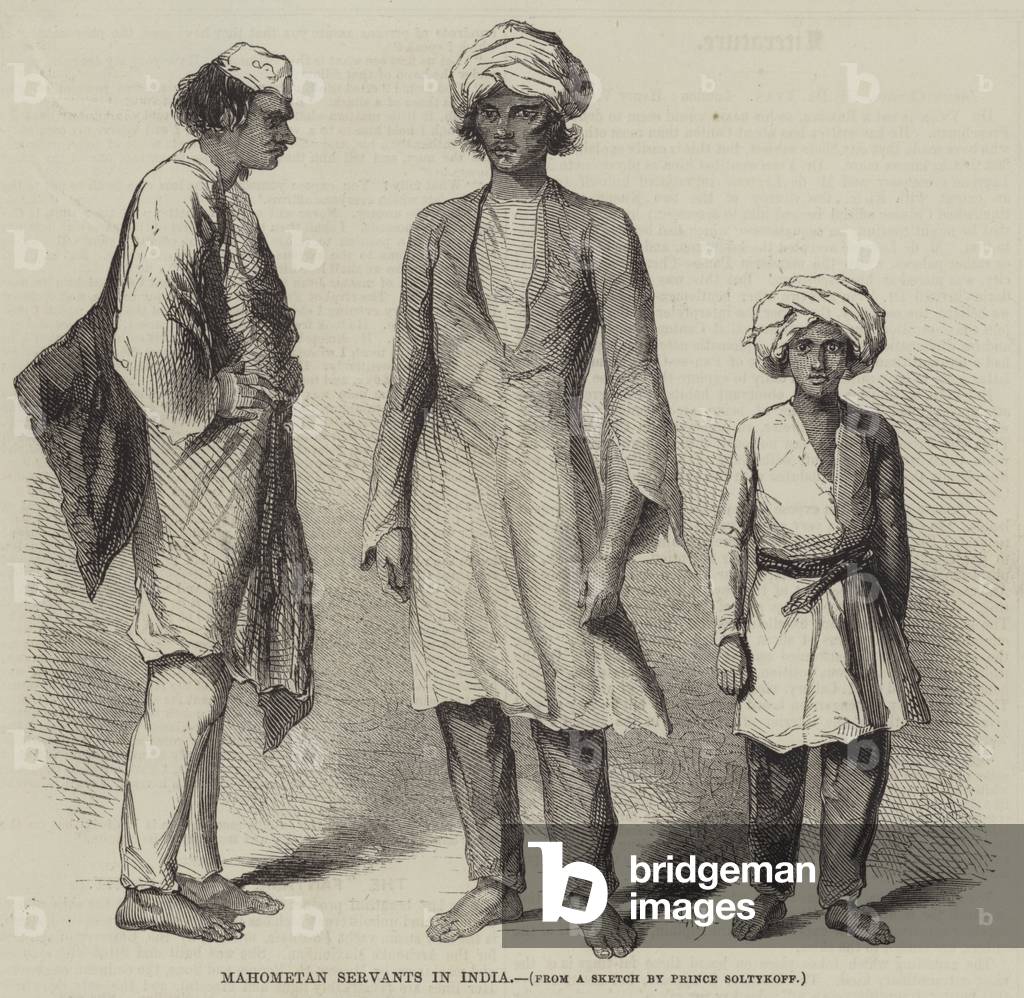 Mahometan Servants in India (engraving)