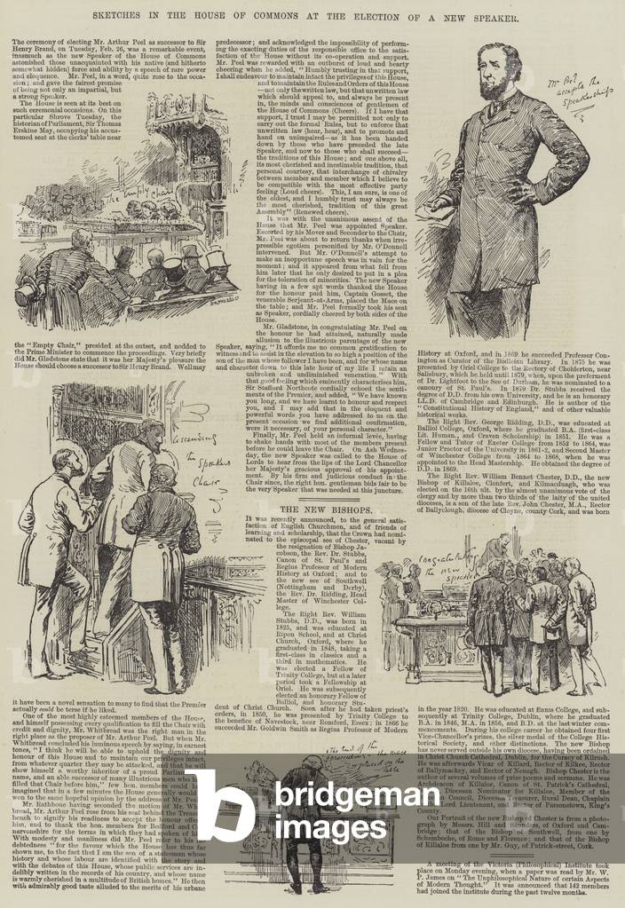 Sketches in the House of Commons at the Election of a New Speaker (engraving)