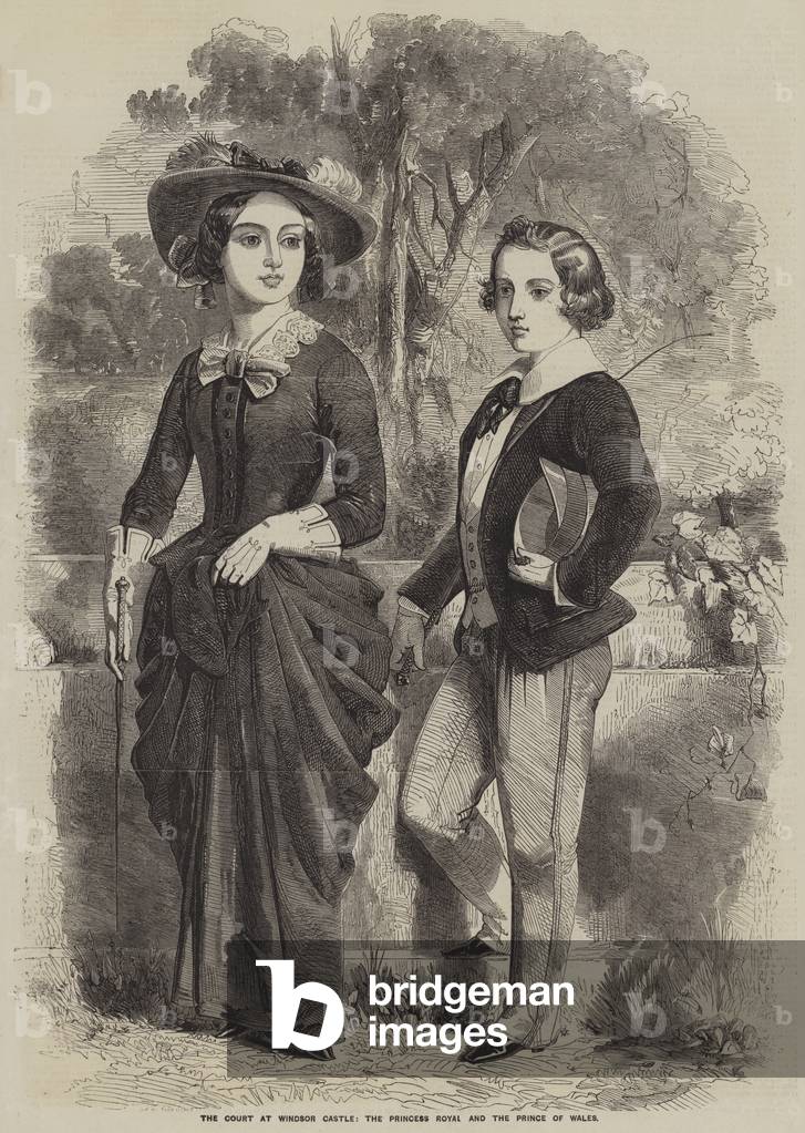 The Court at Windsor Castle, the Princess Royal and the Prince of Wales (engraving)