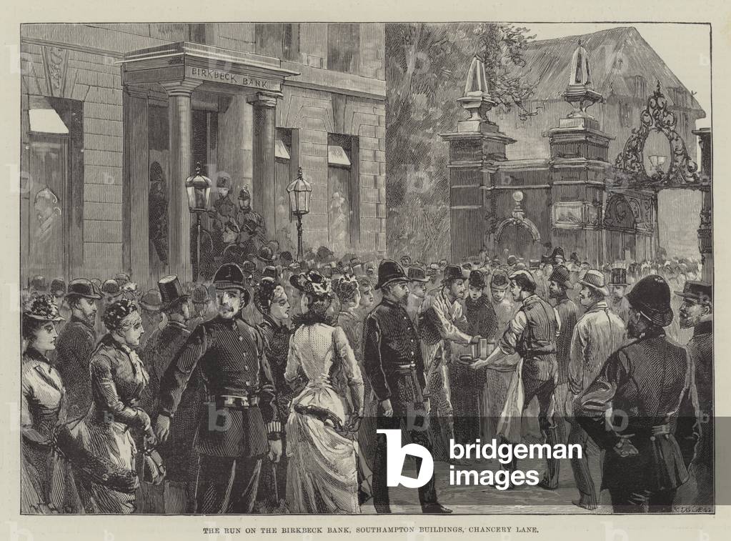 The Run on the Birkbeck Bank, Southampton Buildings, Chancery Lane (engraving)