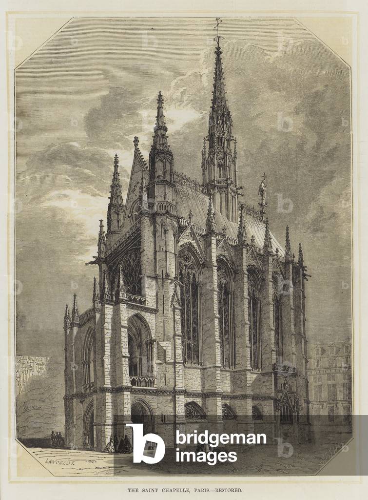 The Saint Chapelle, Paris, restored (colour litho)