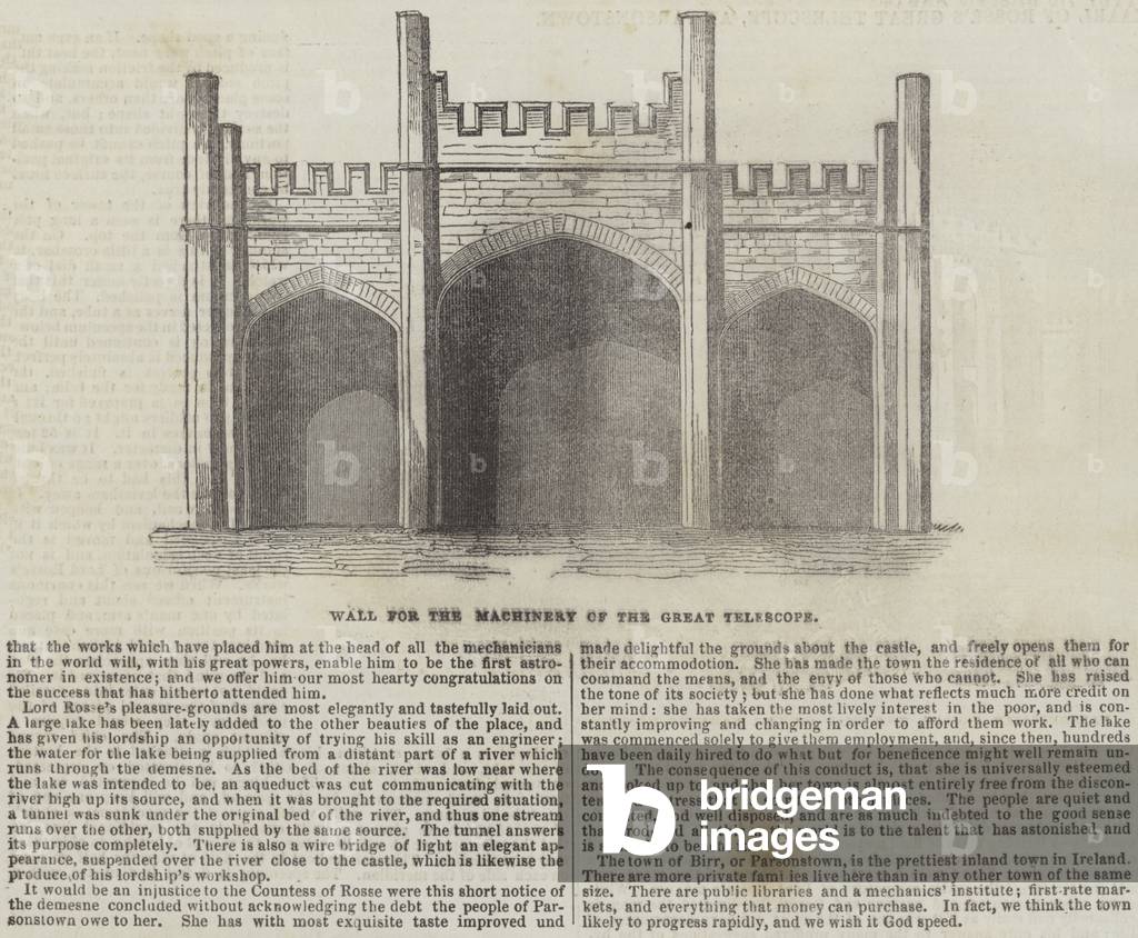 The Earl of Rosse's Great Telescope at Parsonstown (engraving)