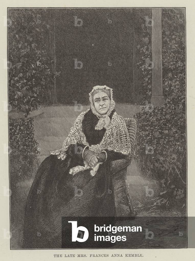 The late Mrs Frances Anna Kemble (engraving)
