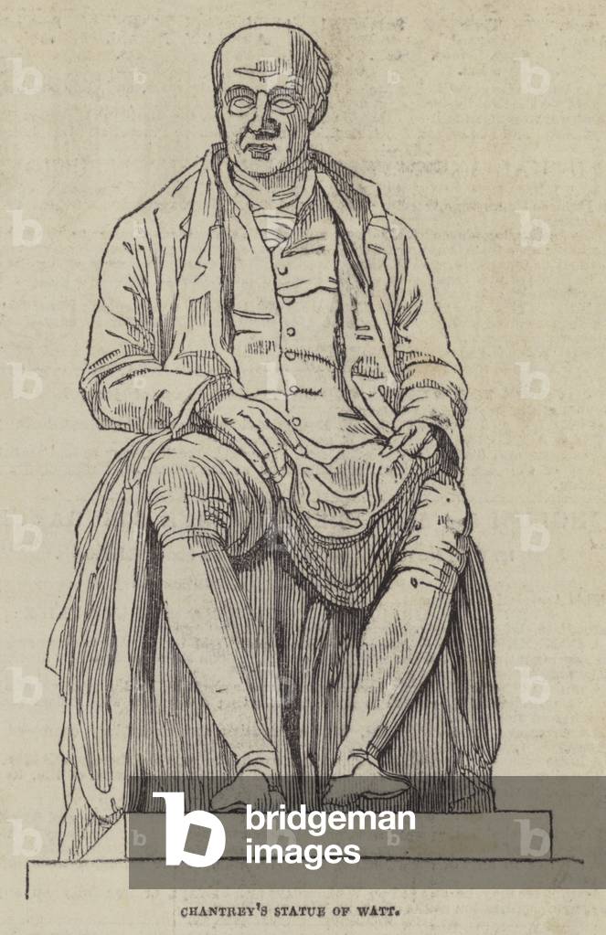 Chantrey's Statue of Watt (engraving)