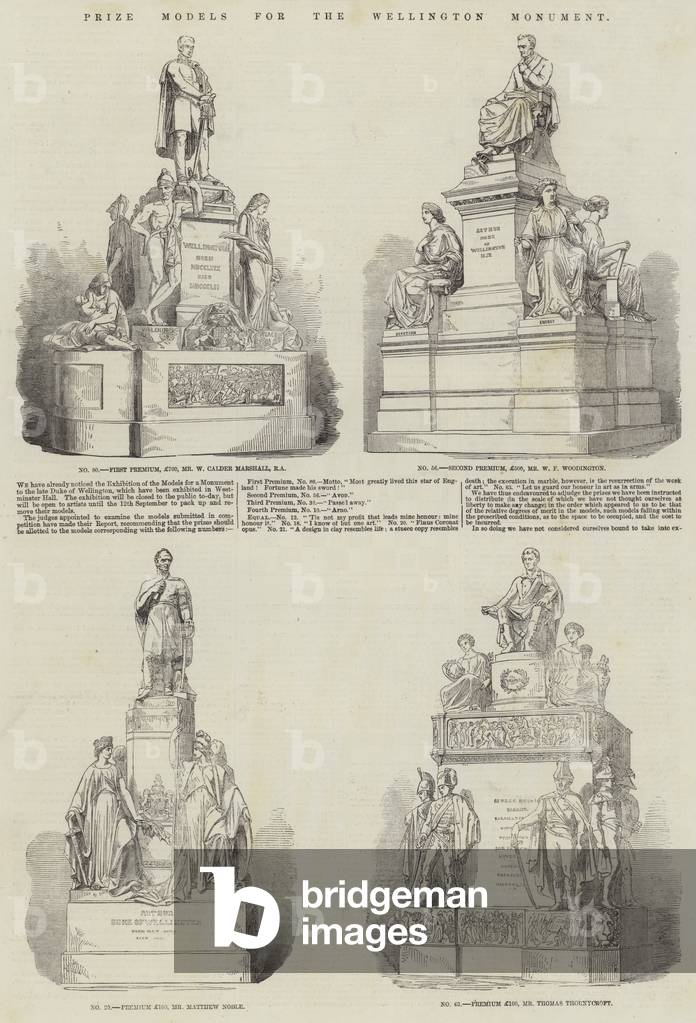 Prize Models for the Wellington Monument (engraving)