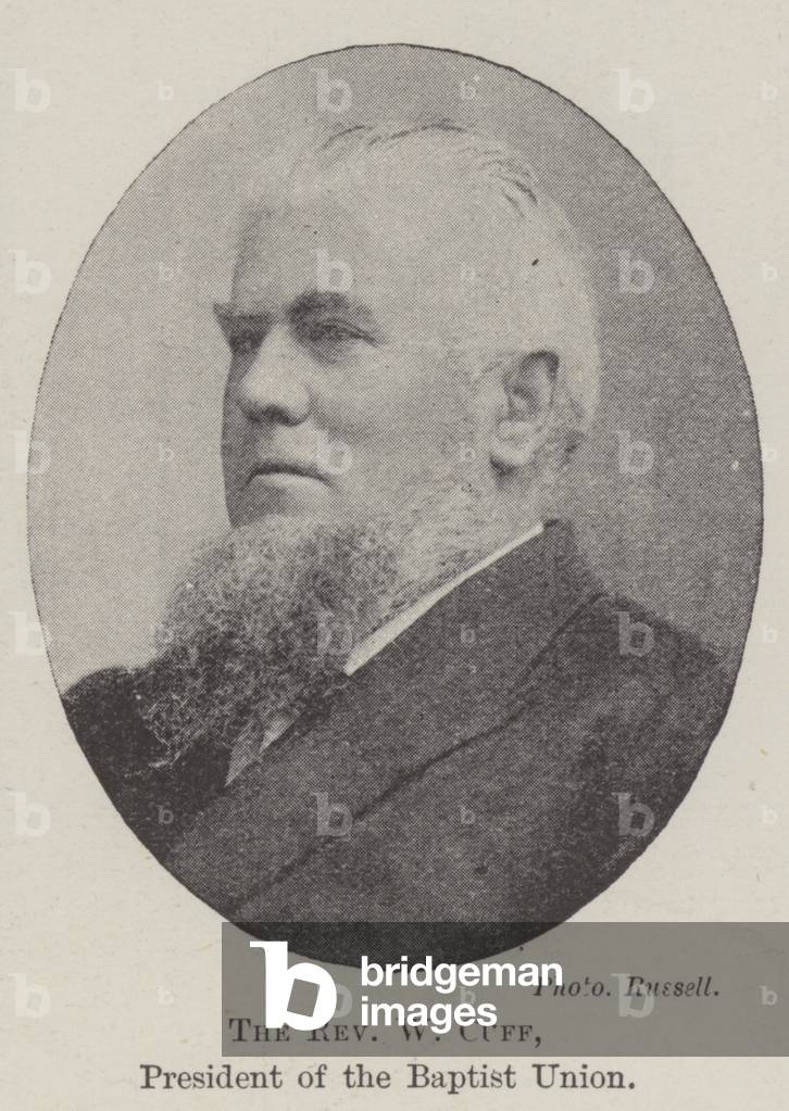 The Reverend W Cuff, President of the Baptist Union (b/w photo)