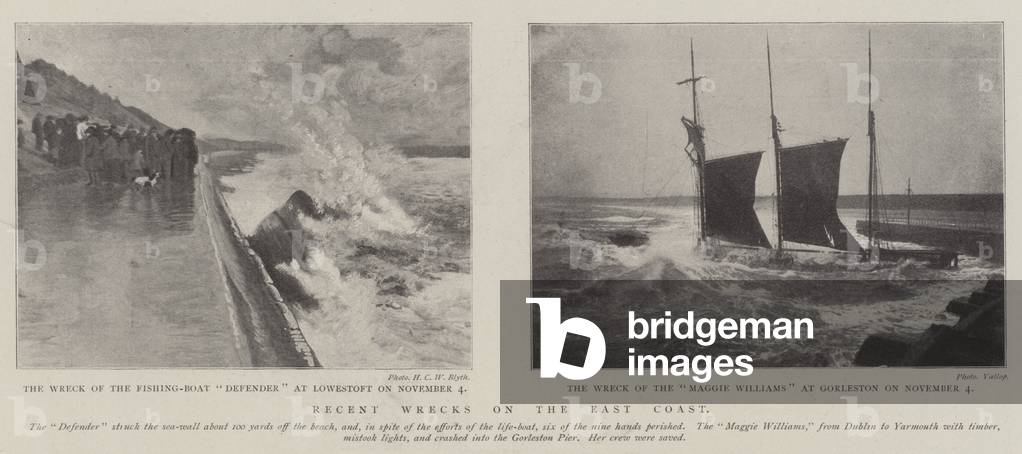 Recent Wrecks on the East Coast (b/w photo)
