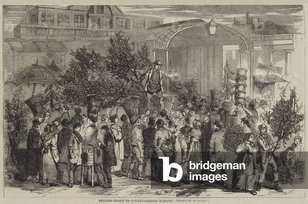 Selling Holly in Covent-Garden Market (engraving)