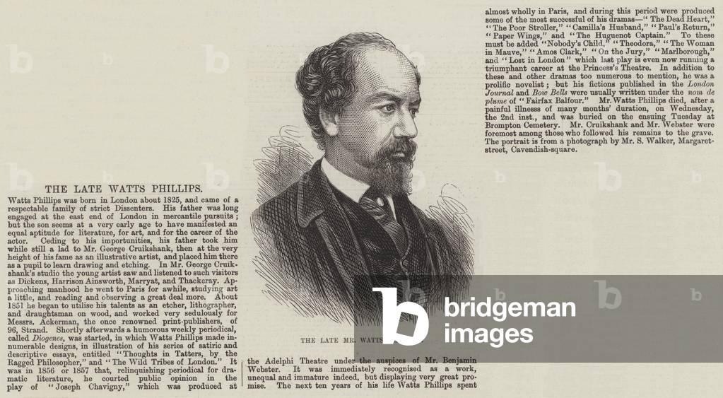 The late Mr Watts Phillips (engraving)