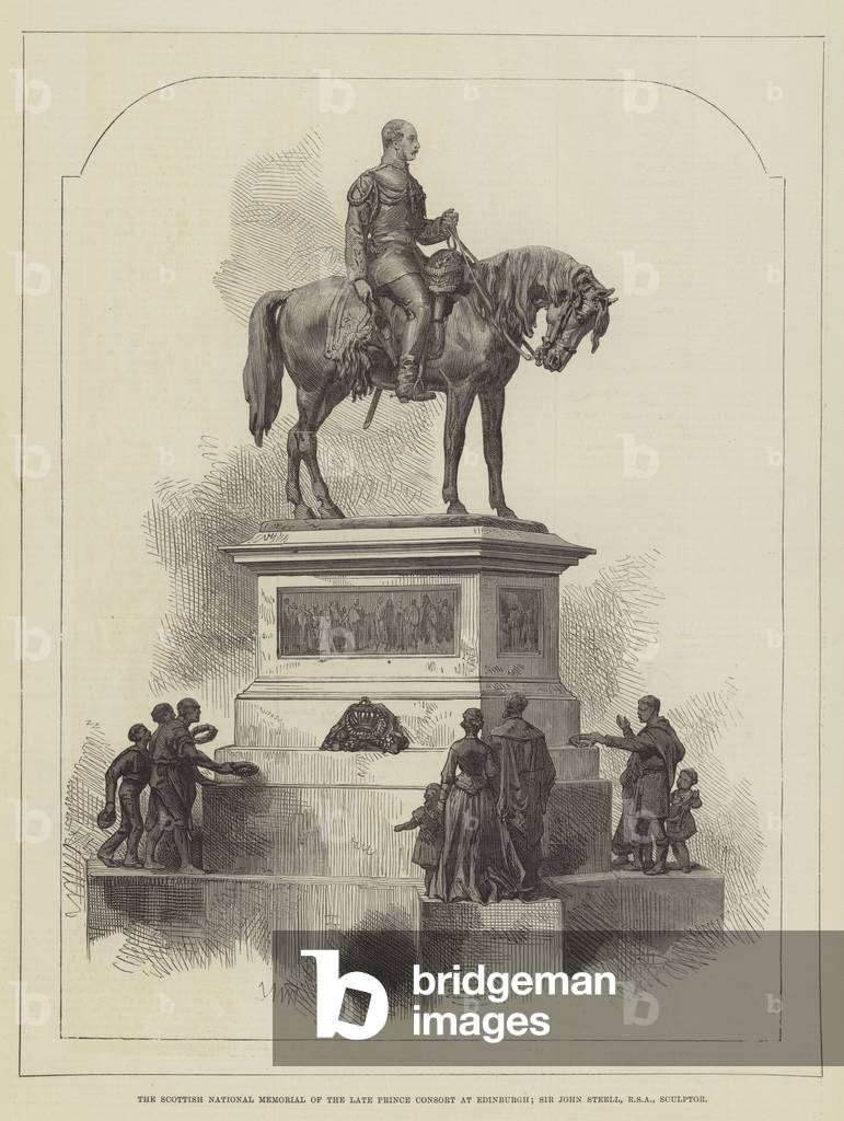 The Scottish National Memorial of the late Prince Consort at Edinburgh; Sir John Steell, RSA, Sculptor (engraving)