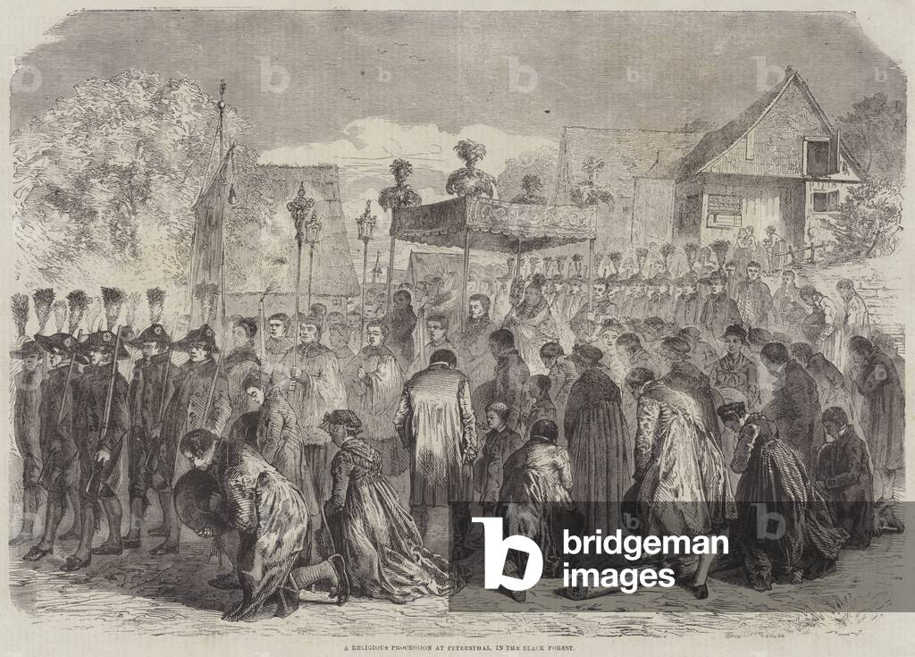 A Religious Procession at Petersthal, in the Black Forest (engraving)