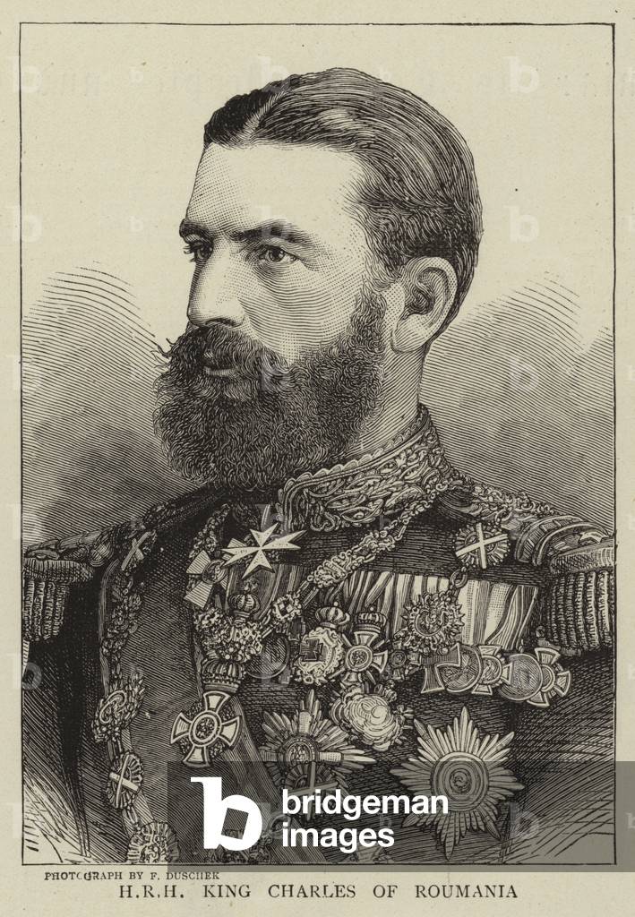H R H King Charles of Roumania (engraving)