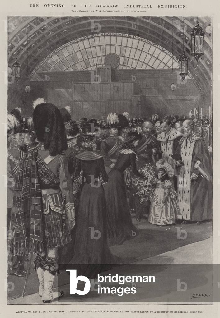 The Opening of the Glasgow Industrial Exhibition (litho)