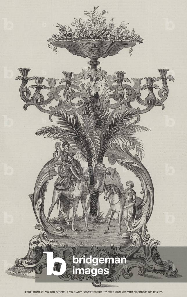 Testimonial to Sir Moses and Lady Montefiore by the Son of the Viceroy of Egypt (engraving)
